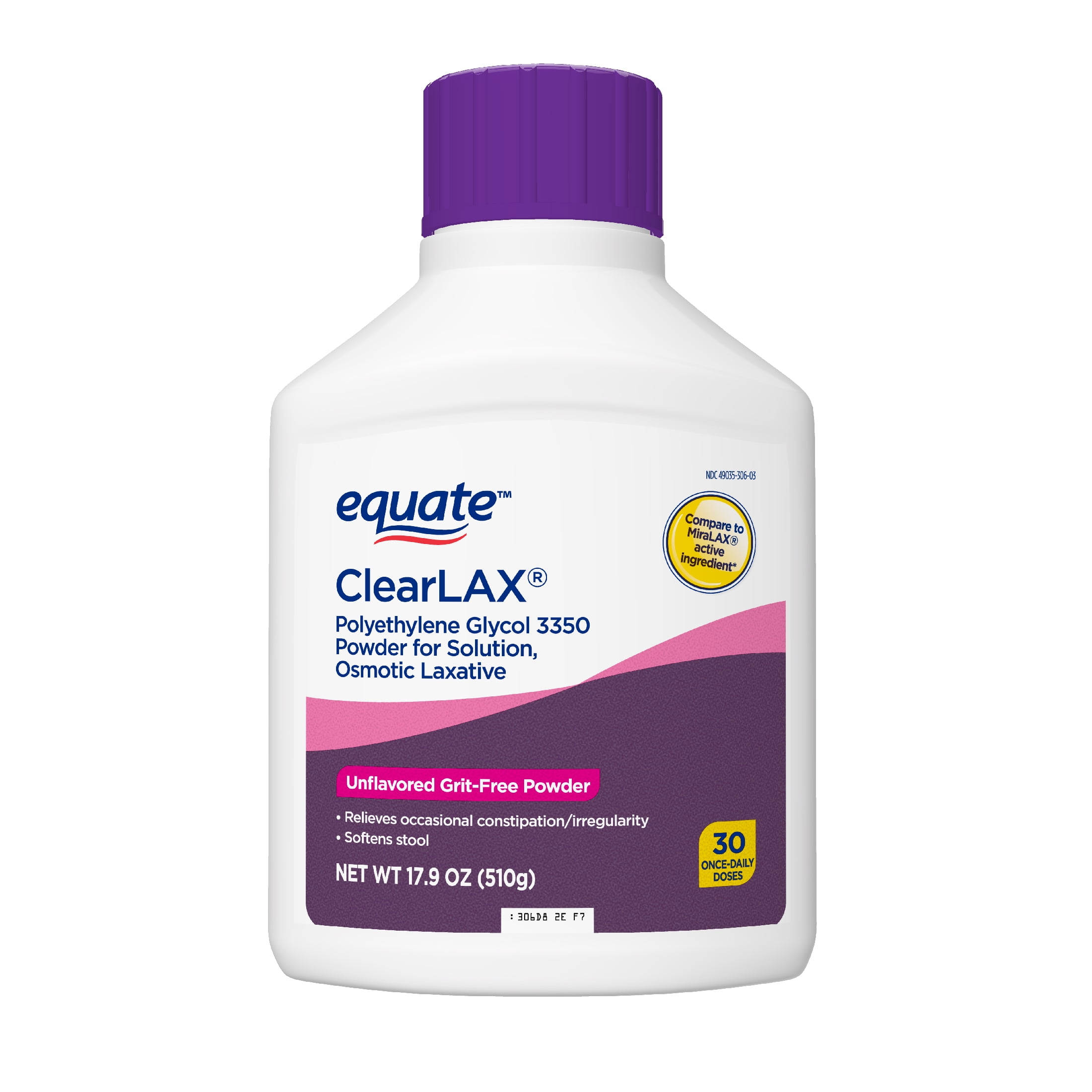 Equate ClearLax Powder, Unflavored, 30 Doses