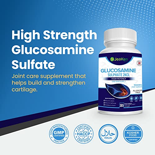 Vegan Glucosamine Sulfate 1500 mg - 365 Tablets