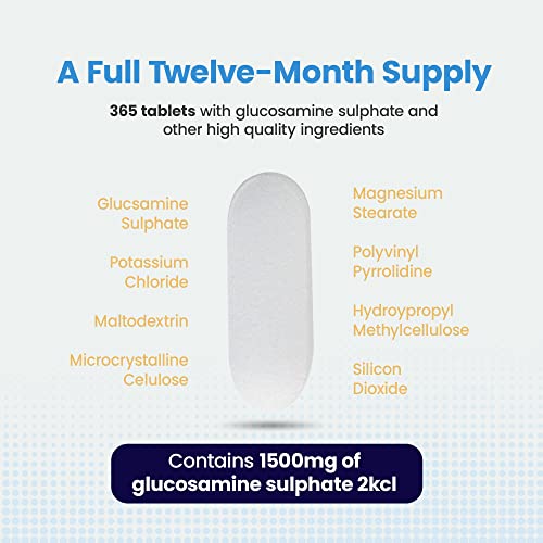 Vegan Glucosamine Sulfate 1500 mg - 365 Tablets