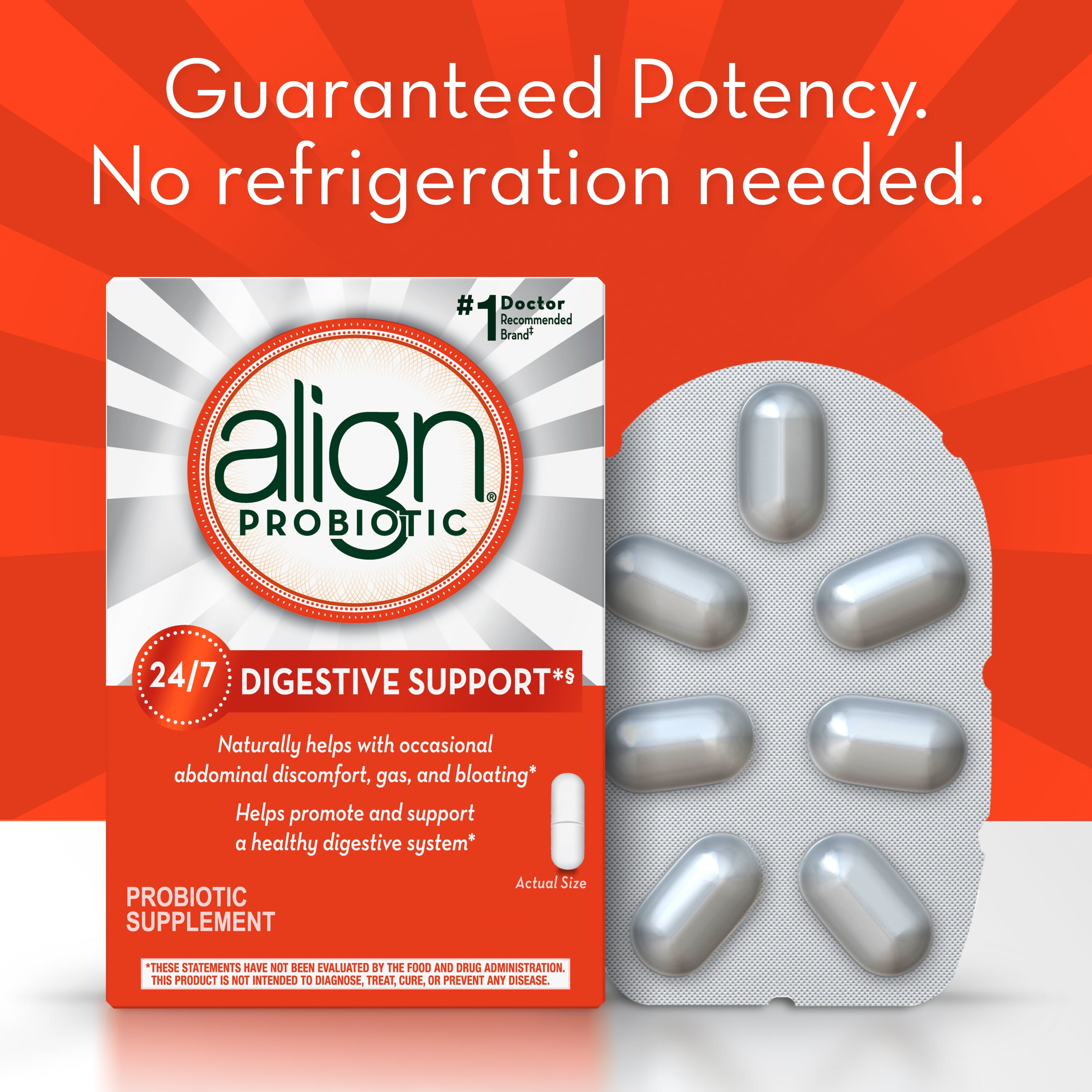Align Probiotic Capsules for Digestive Health, 28 Ct