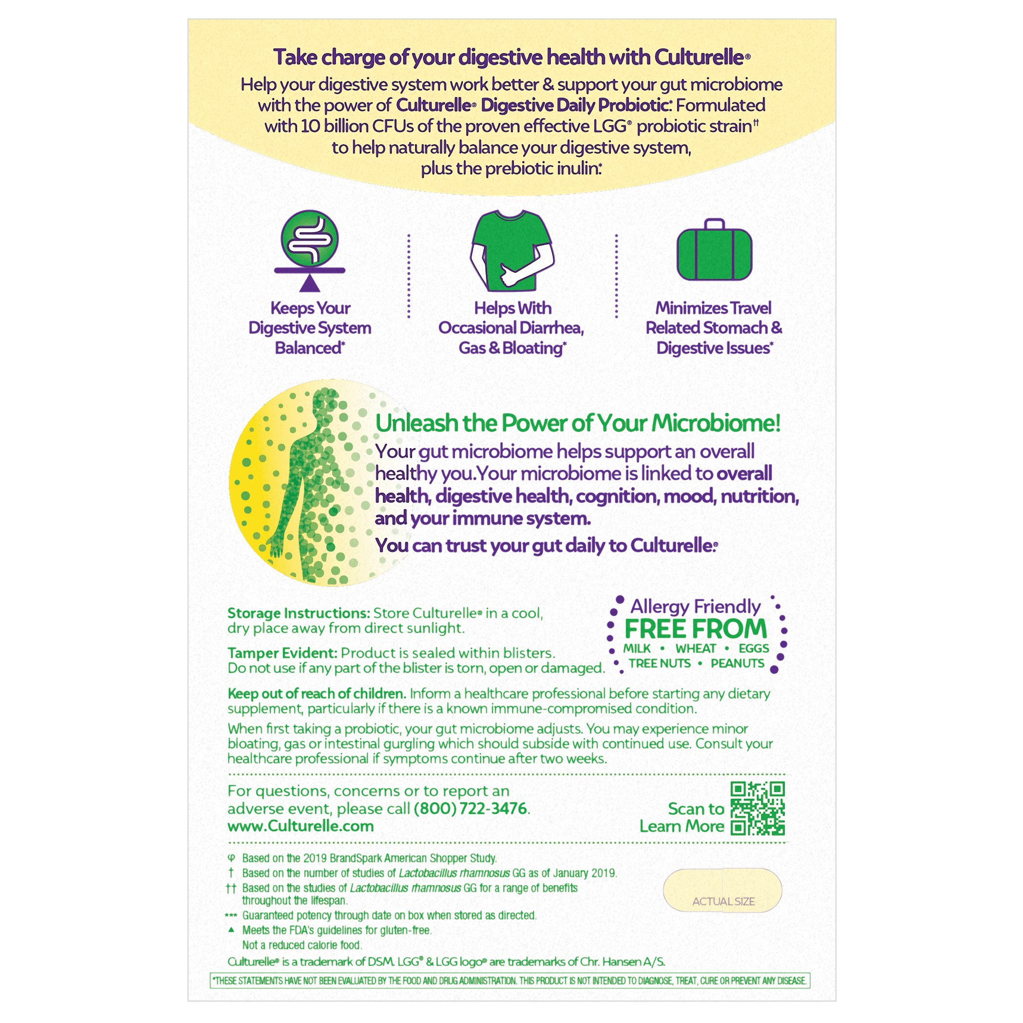 Culturelle Daily Probiotic for Digestive Health, 30 Caps
