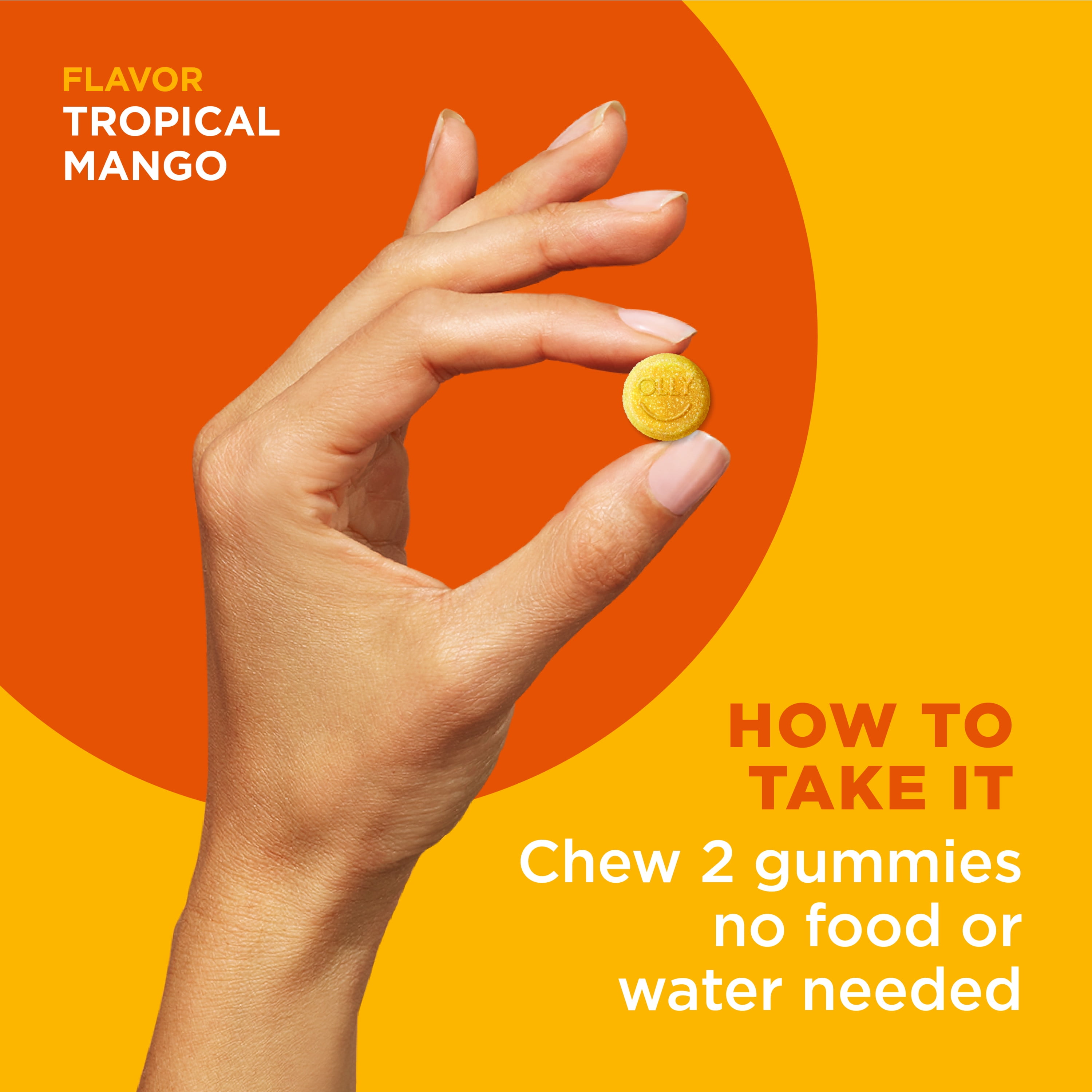 OLLY Probiotic Gummies for Digestive Support, Mango