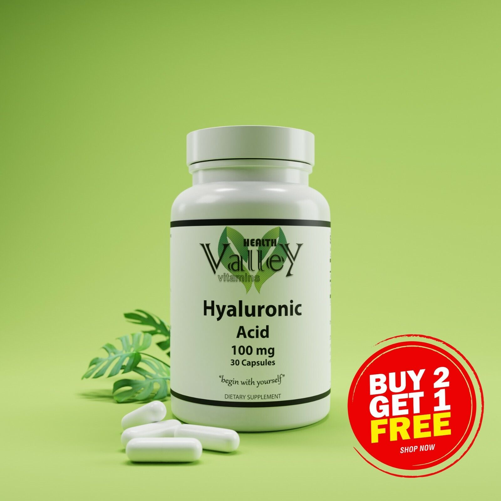 Hyaluronic Acid 100mg for Skin and Joints