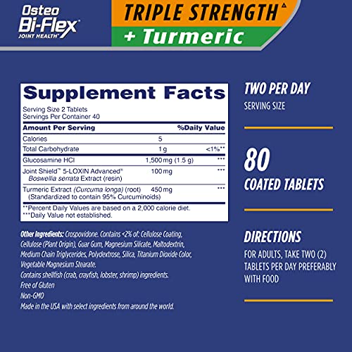 Osteo Bi-Flex Triple Strength Glucosamine Tablets, 80 Count