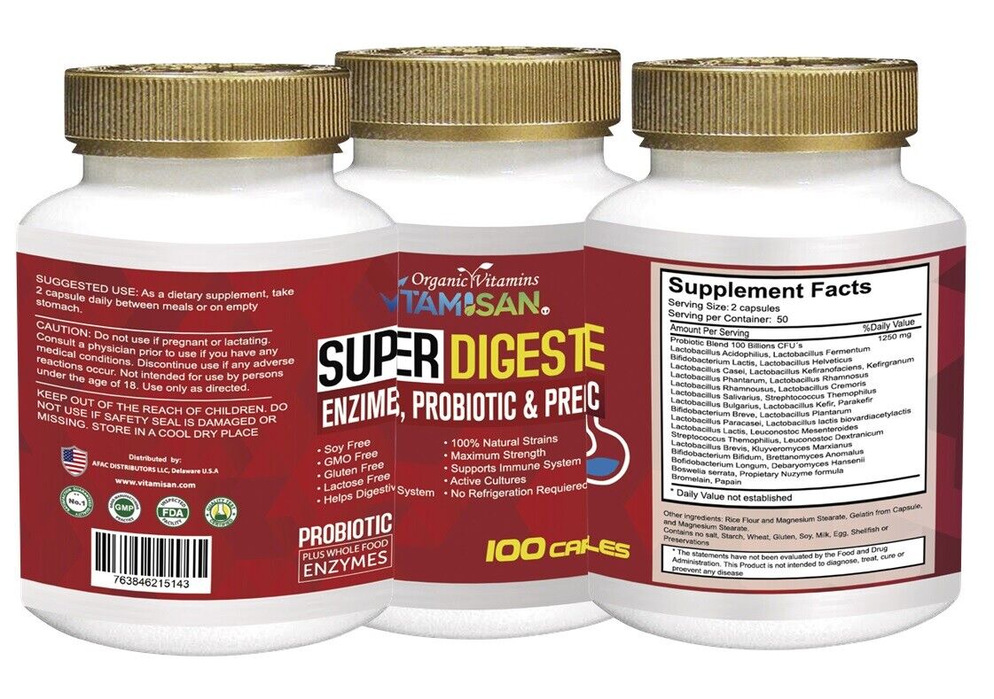100 Billion CFU Probiotics for Digestive Health