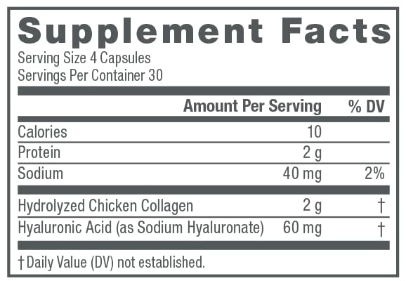 NeoCell Collagen Peptides & Hyaluronic Acid, 120 Capsules