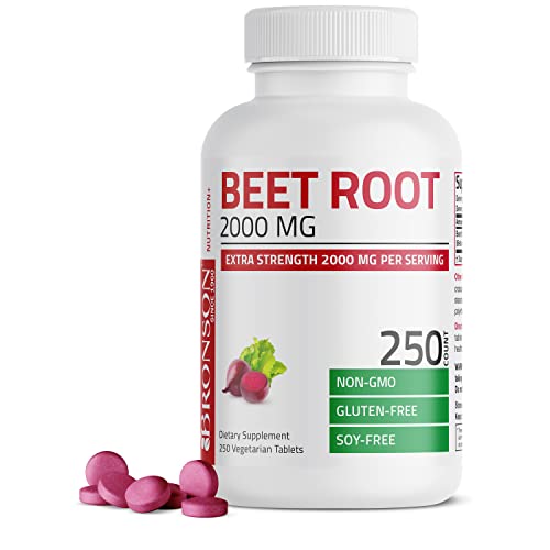 Bronson Beet Root Extra Strength 2000mg, 250 Veggie Tabs