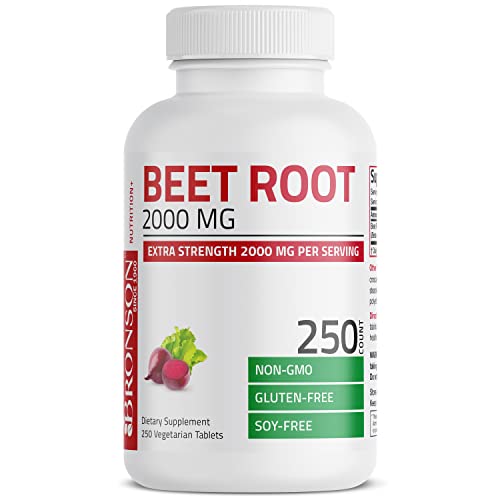 Bronson Beet Root Extra Strength 2000mg, 250 Veggie Tabs