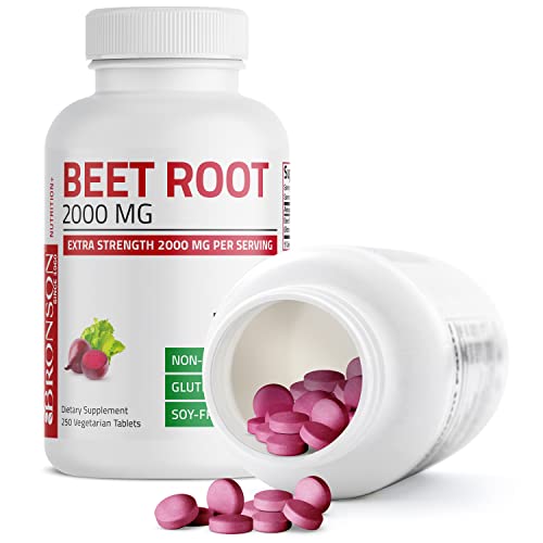 Bronson Beet Root Extra Strength 2000mg, 250 Veggie Tabs