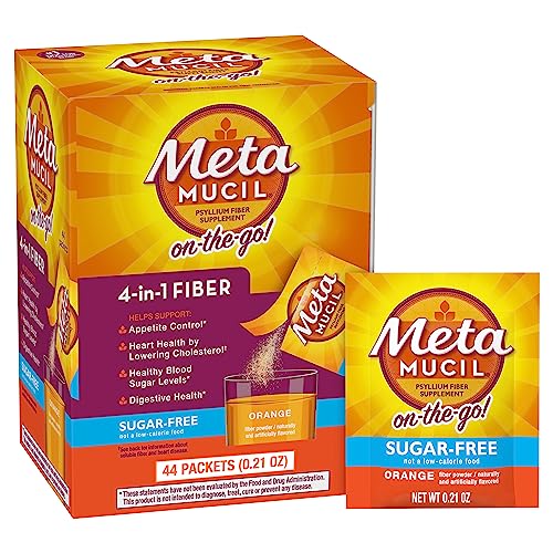 Sugar-Free Metamucil Fiber Powder, Orange Flavor