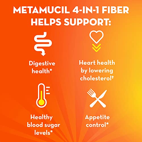 Sugar-Free Metamucil Fiber Powder, Orange Flavor