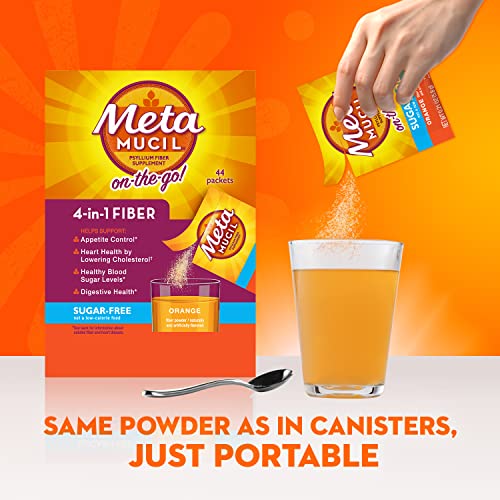 Sugar-Free Metamucil Fiber Powder, Orange Flavor