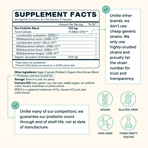 Ora Organic Probiotics with Prebiotics for Digestive Health