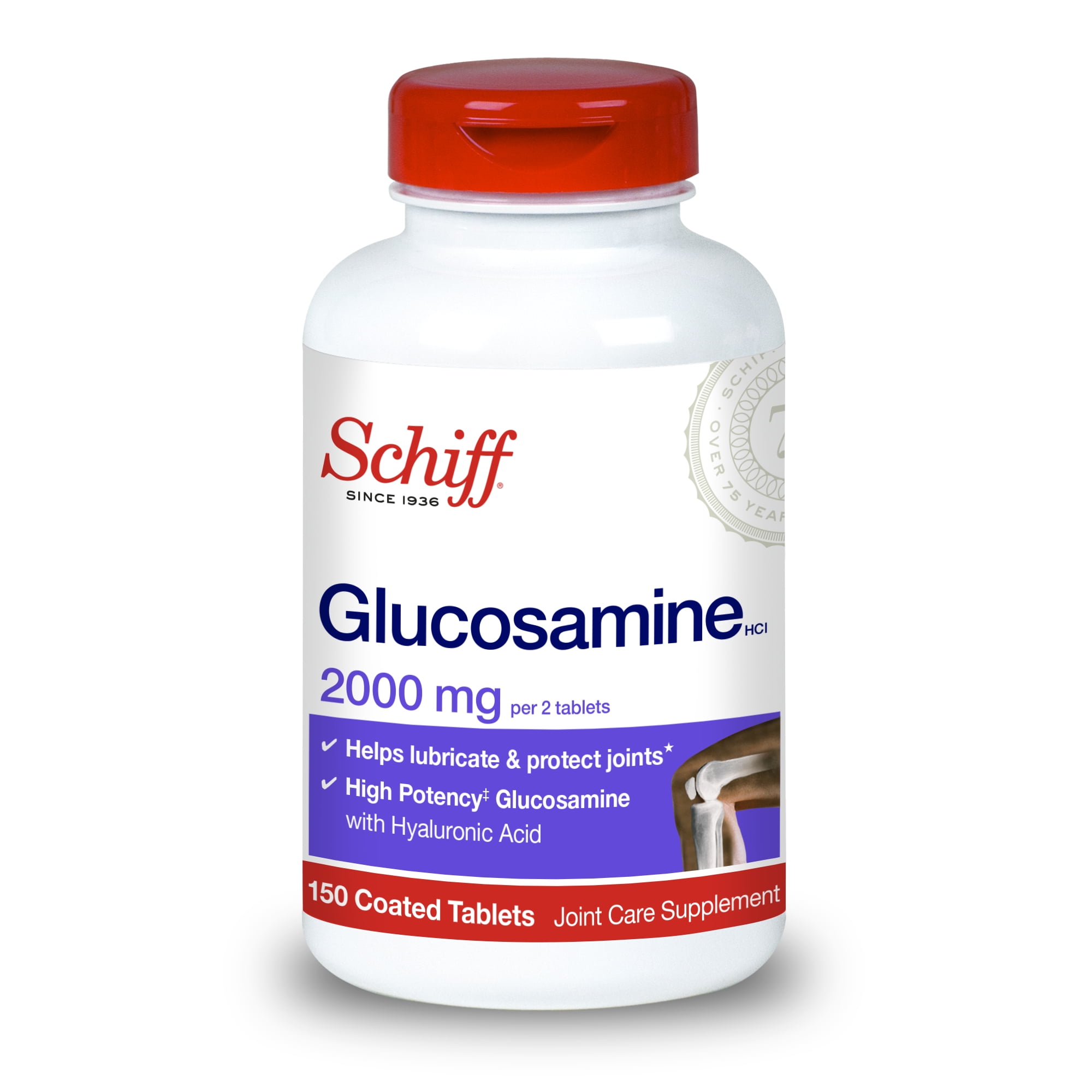 Schiff Glucosamine and Hyaluronic Acid Tablets, 2000 Mg