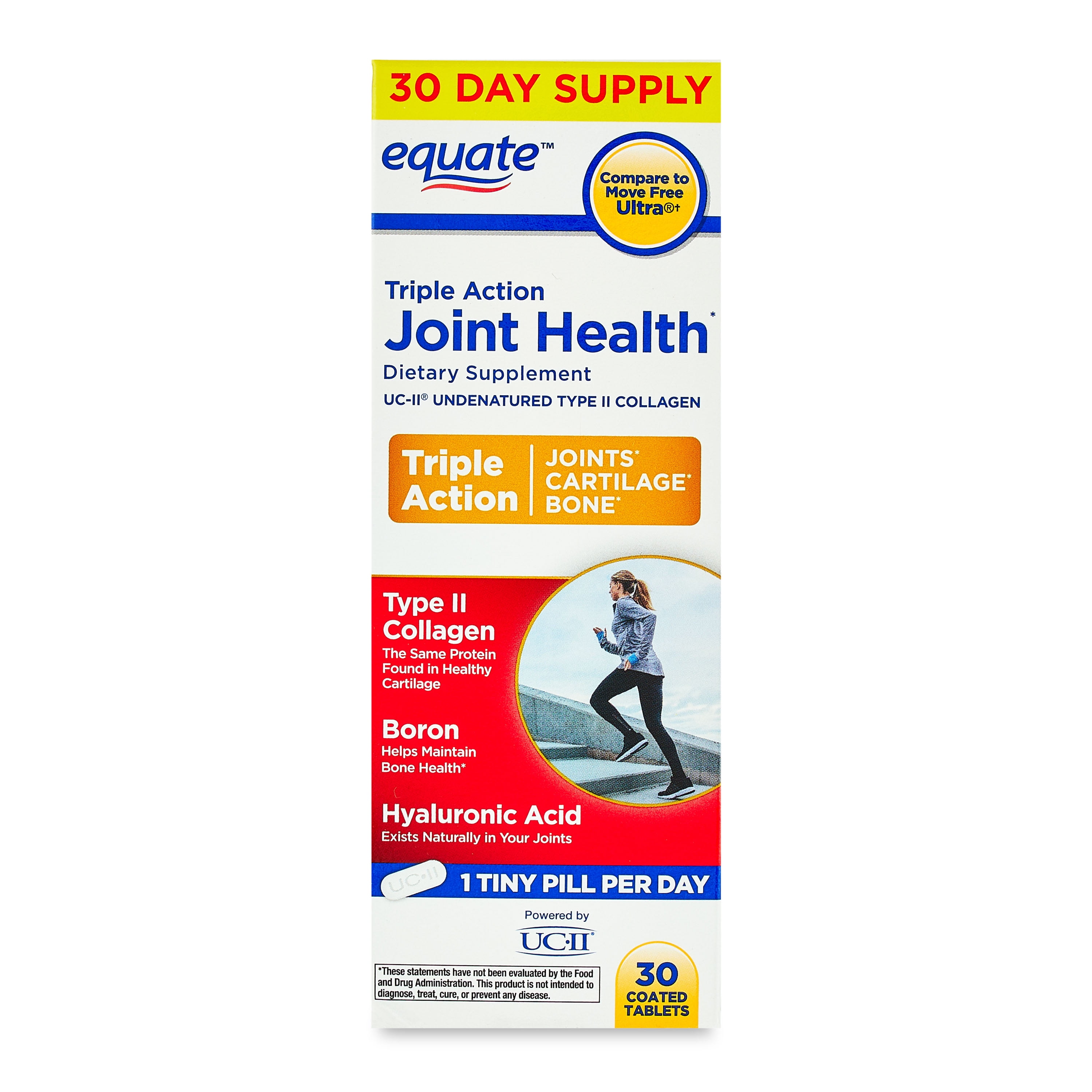 Equate Triple Action Joint Health Supplement, 30 Capsules