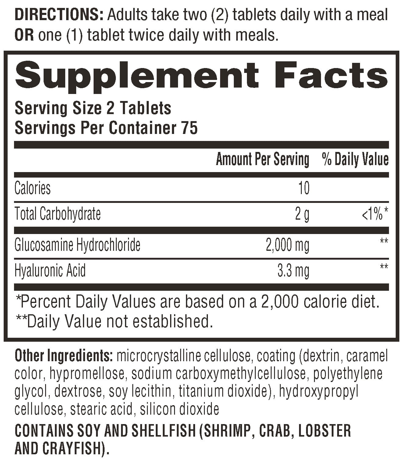 Schiff Glucosamine and Hyaluronic Acid Tablets, 2000 Mg