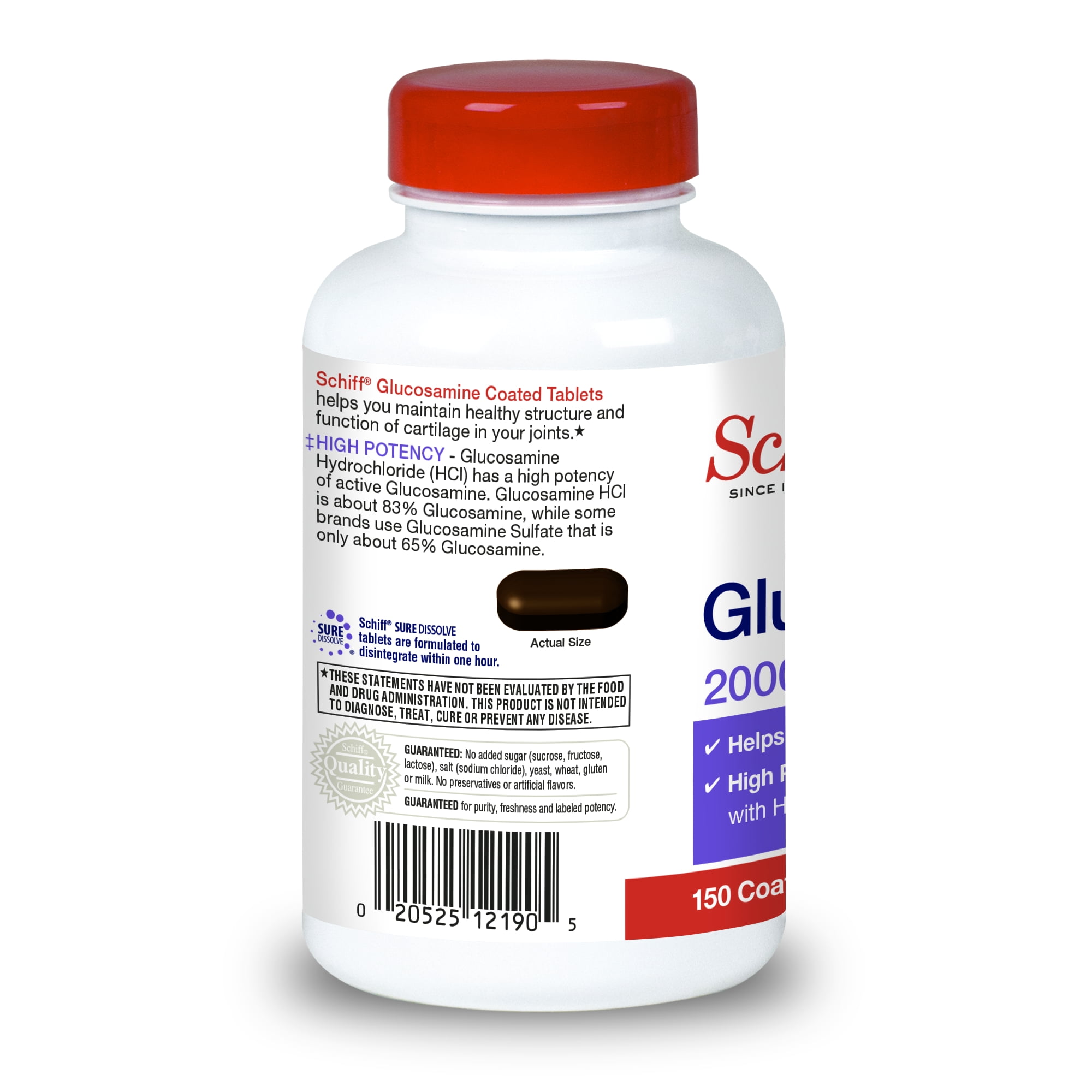 Schiff Glucosamine and Hyaluronic Acid Tablets, 2000 Mg