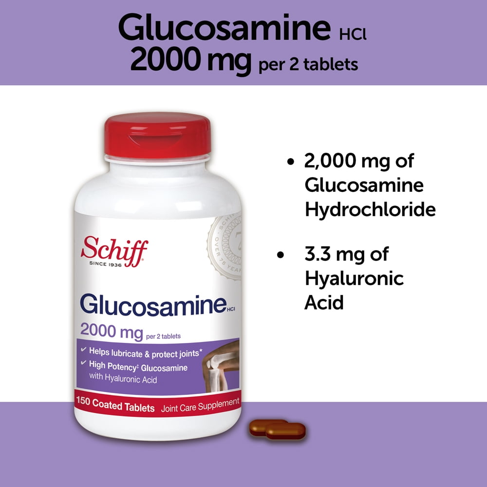 Schiff Glucosamine and Hyaluronic Acid Tablets, 2000 Mg