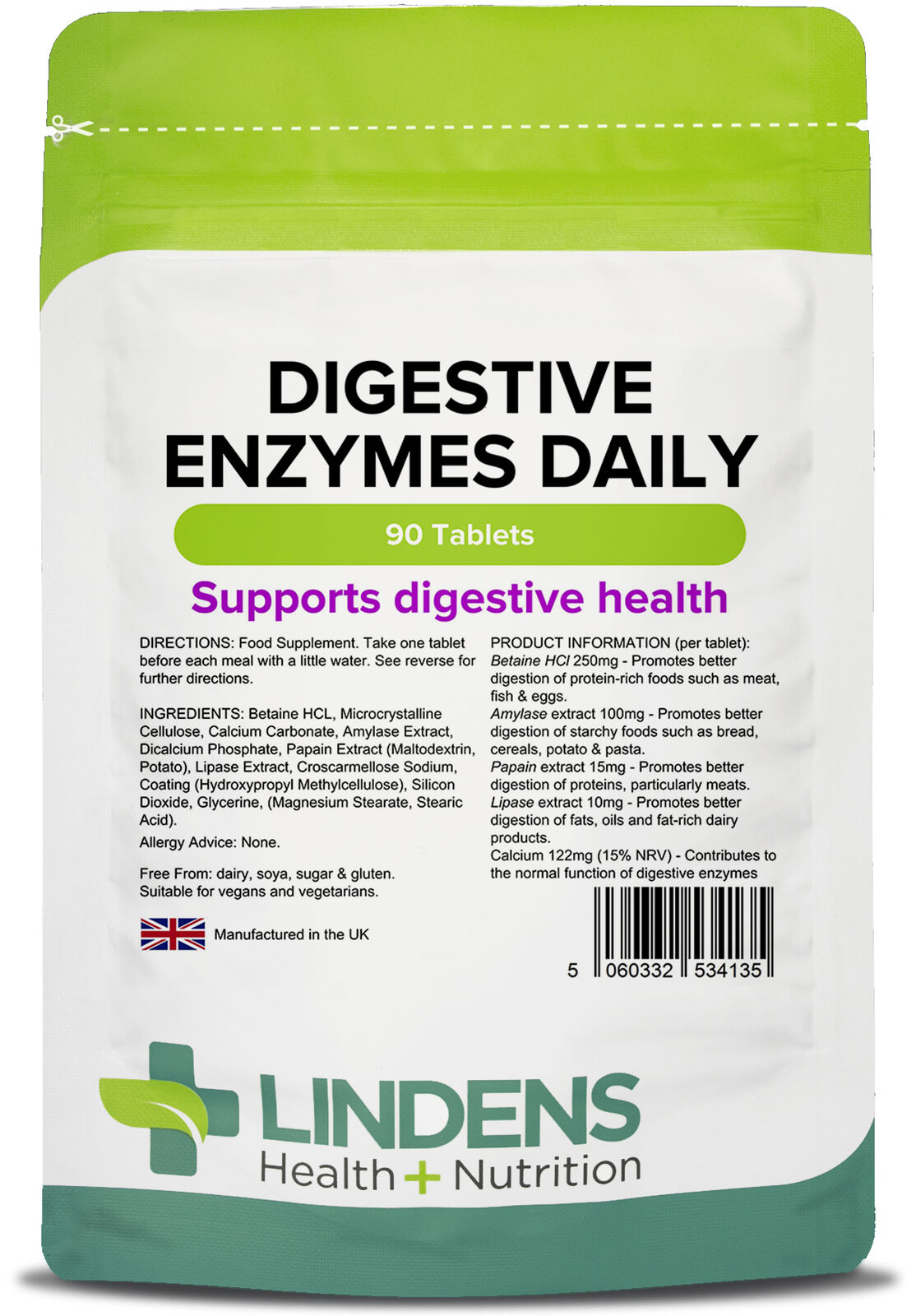 Daily Digestive Enzymes - 90 Tablets