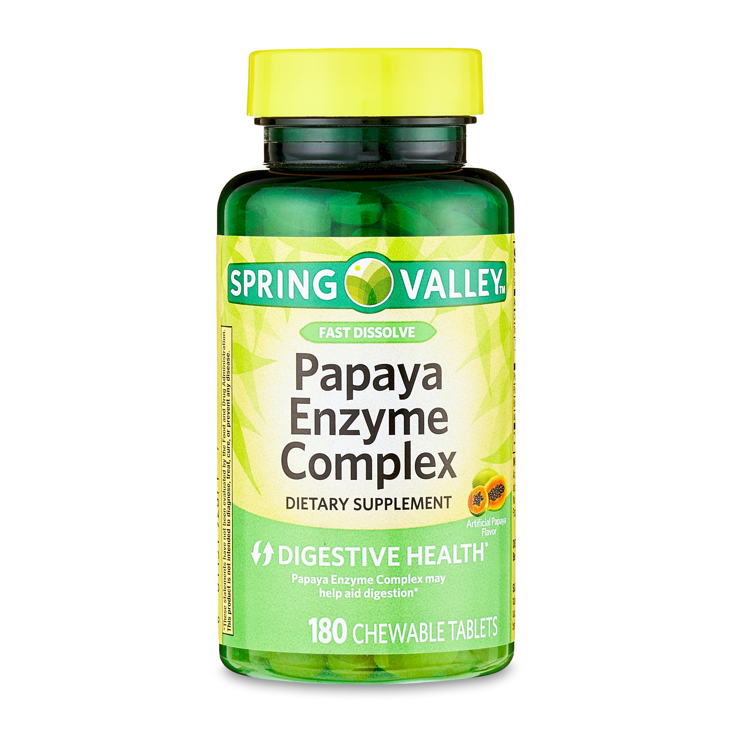 Spring Valley Papaya Enzyme Chewables, 180 Tablets