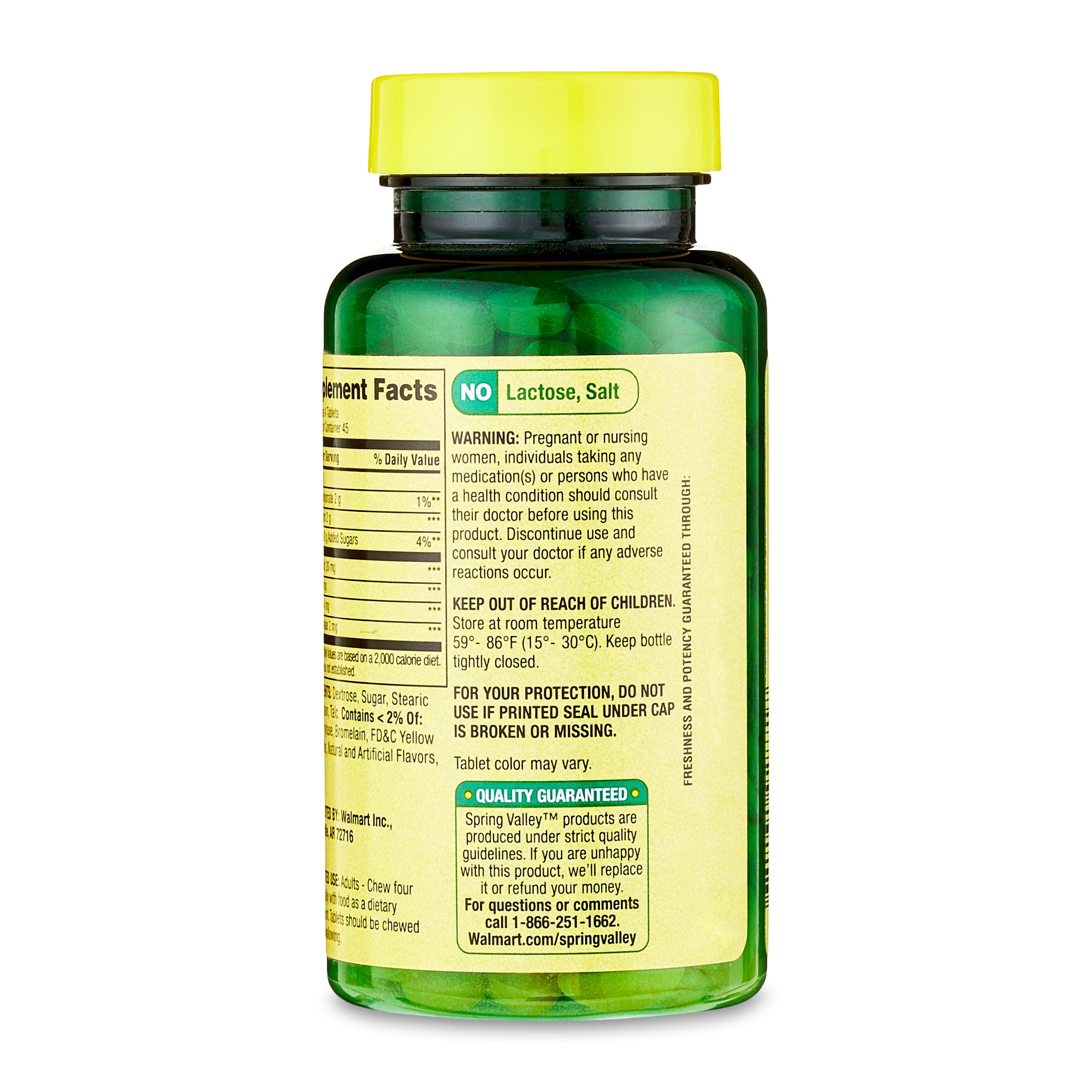 Spring Valley Papaya Enzyme Chewables, 180 Tablets