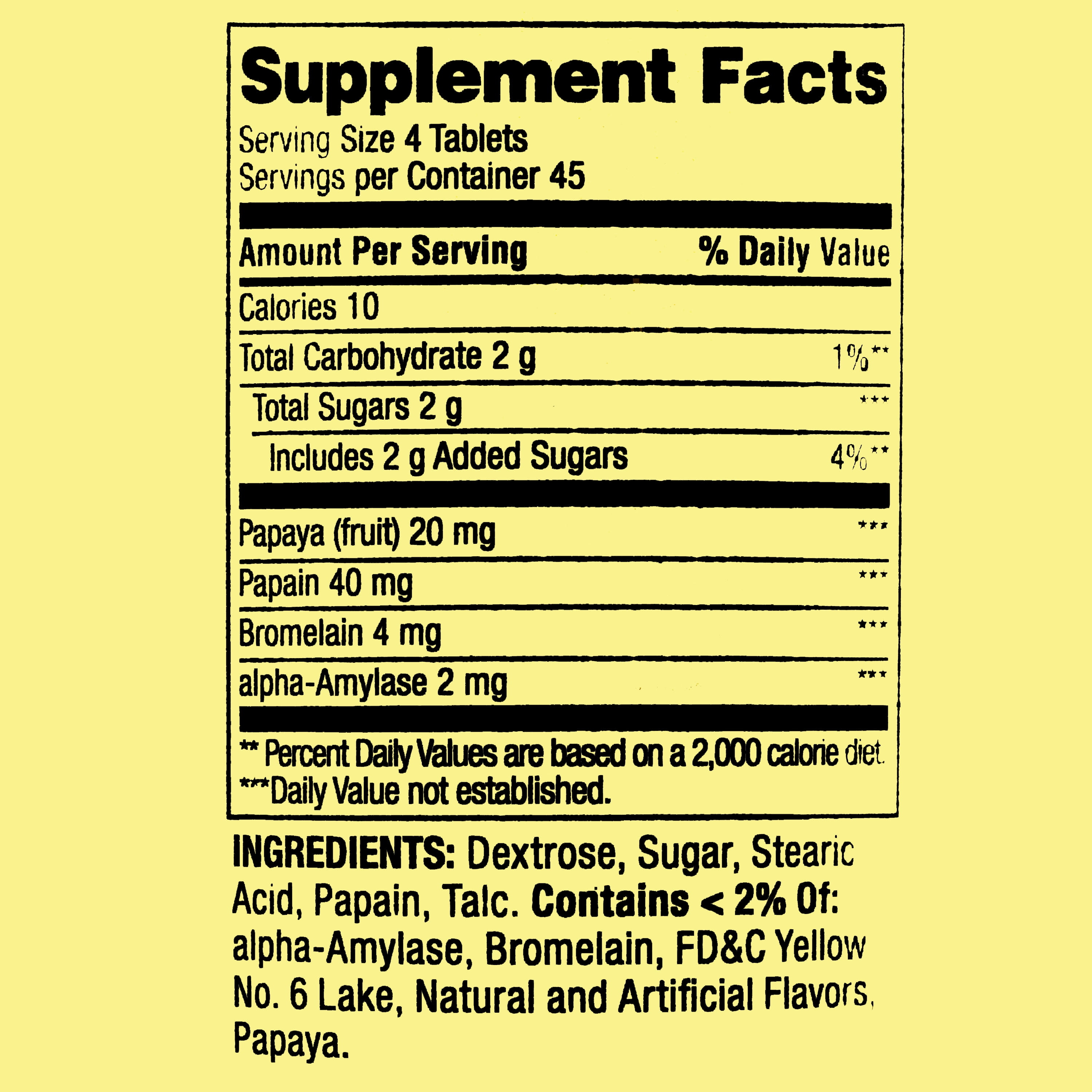 Spring Valley Papaya Enzyme Chewables, 180 Tablets