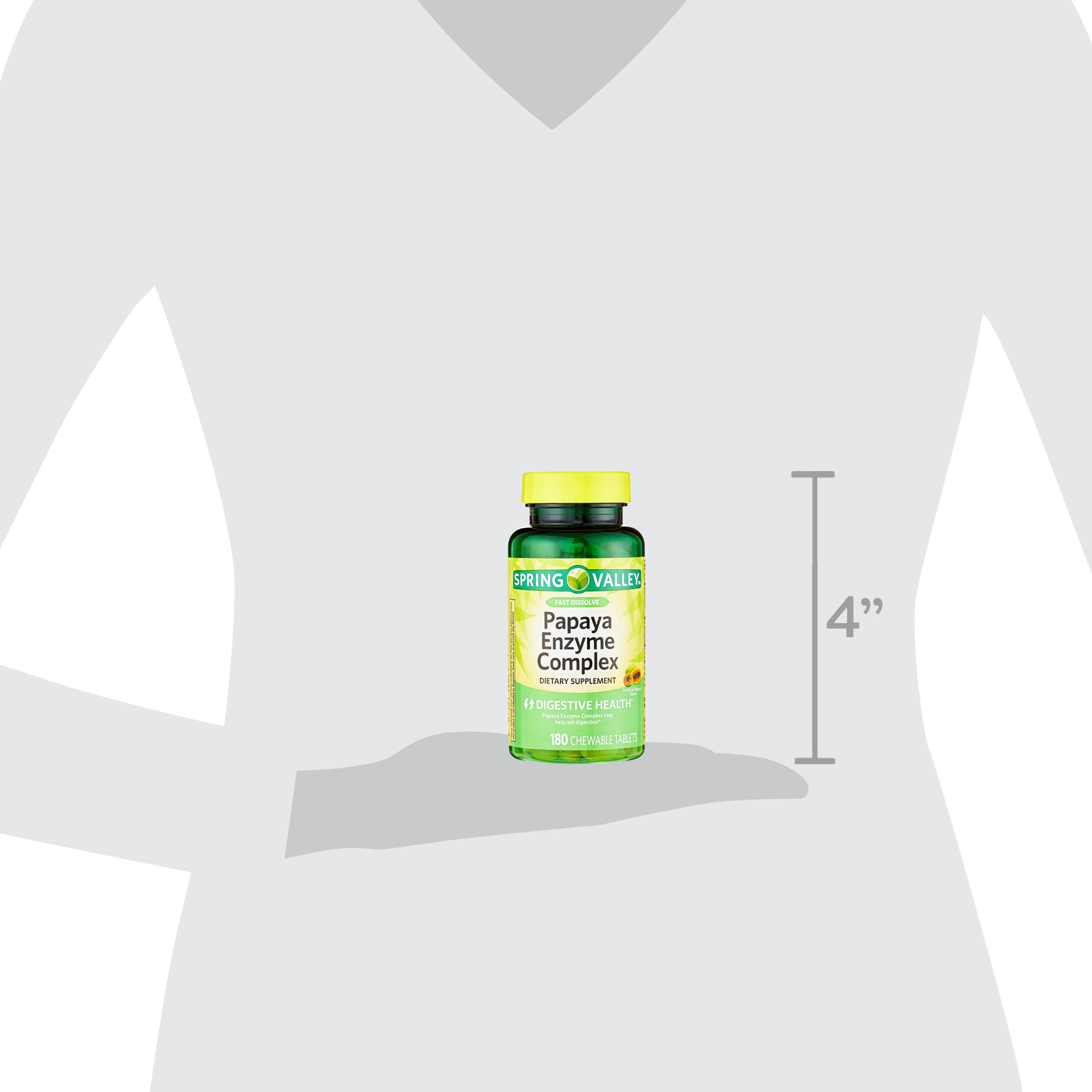 Spring Valley Papaya Enzyme Chewables, 180 Tablets