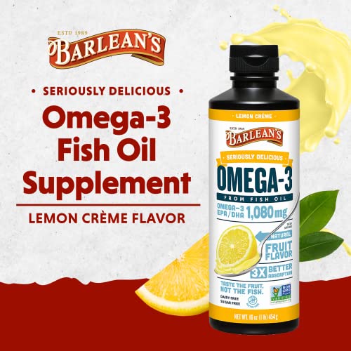 Barlean's Lemon Crème Omega-3 Fish Oil 16 oz