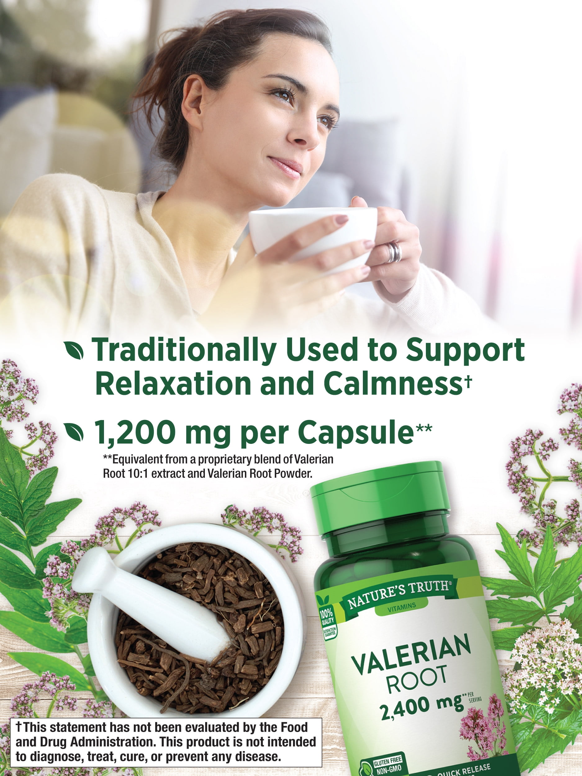 Valerian Root Capsules 2400mg 90 Count Non-GMO