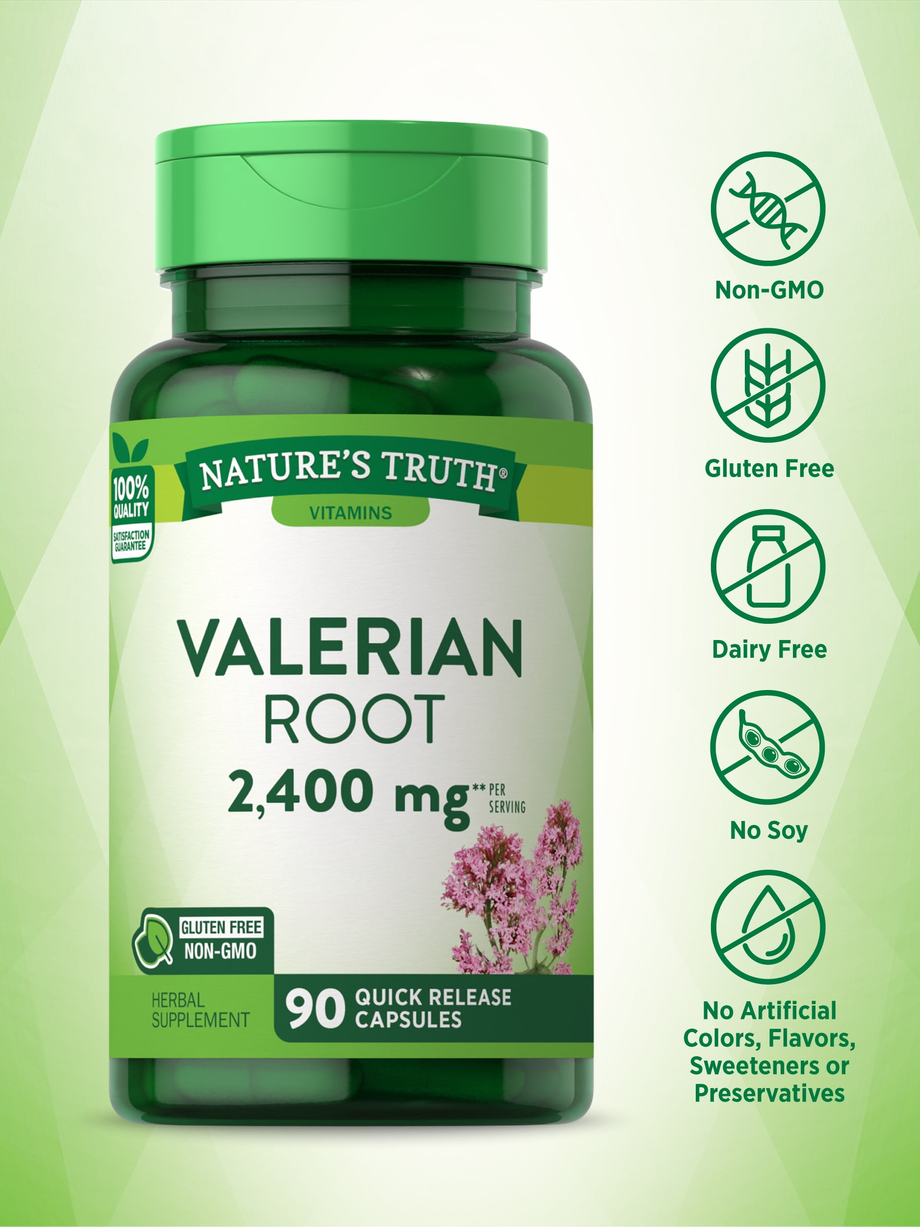 Valerian Root Capsules 2400mg 90 Count Non-GMO