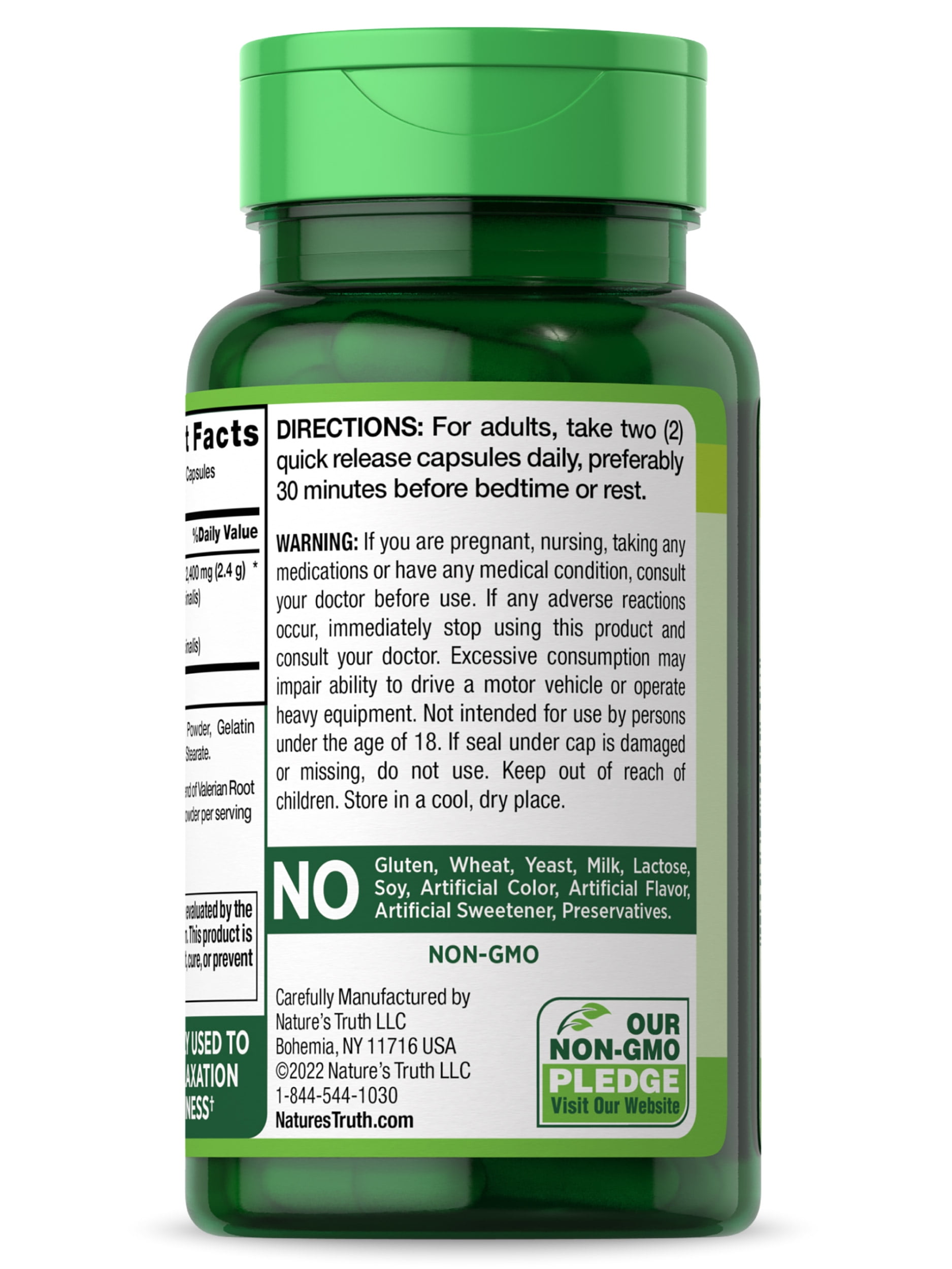 Valerian Root Capsules 2400mg 90 Count Non-GMO