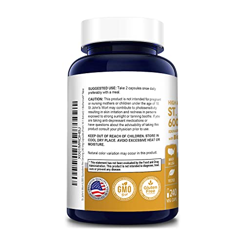 NusaPure St. John's Wort 6000mg Veggie Capsules