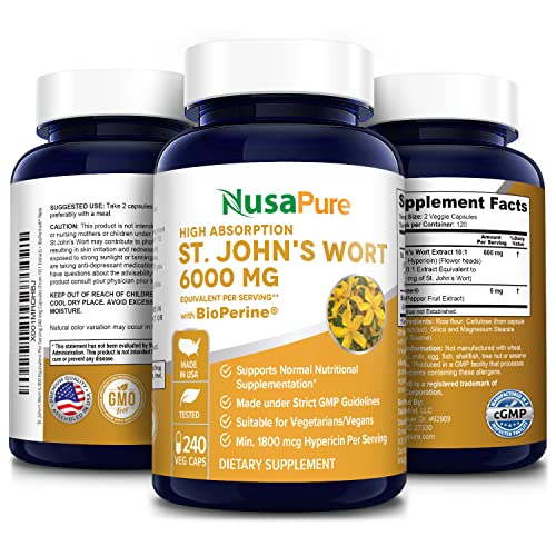 NusaPure St. John's Wort 6000mg Veggie Capsules