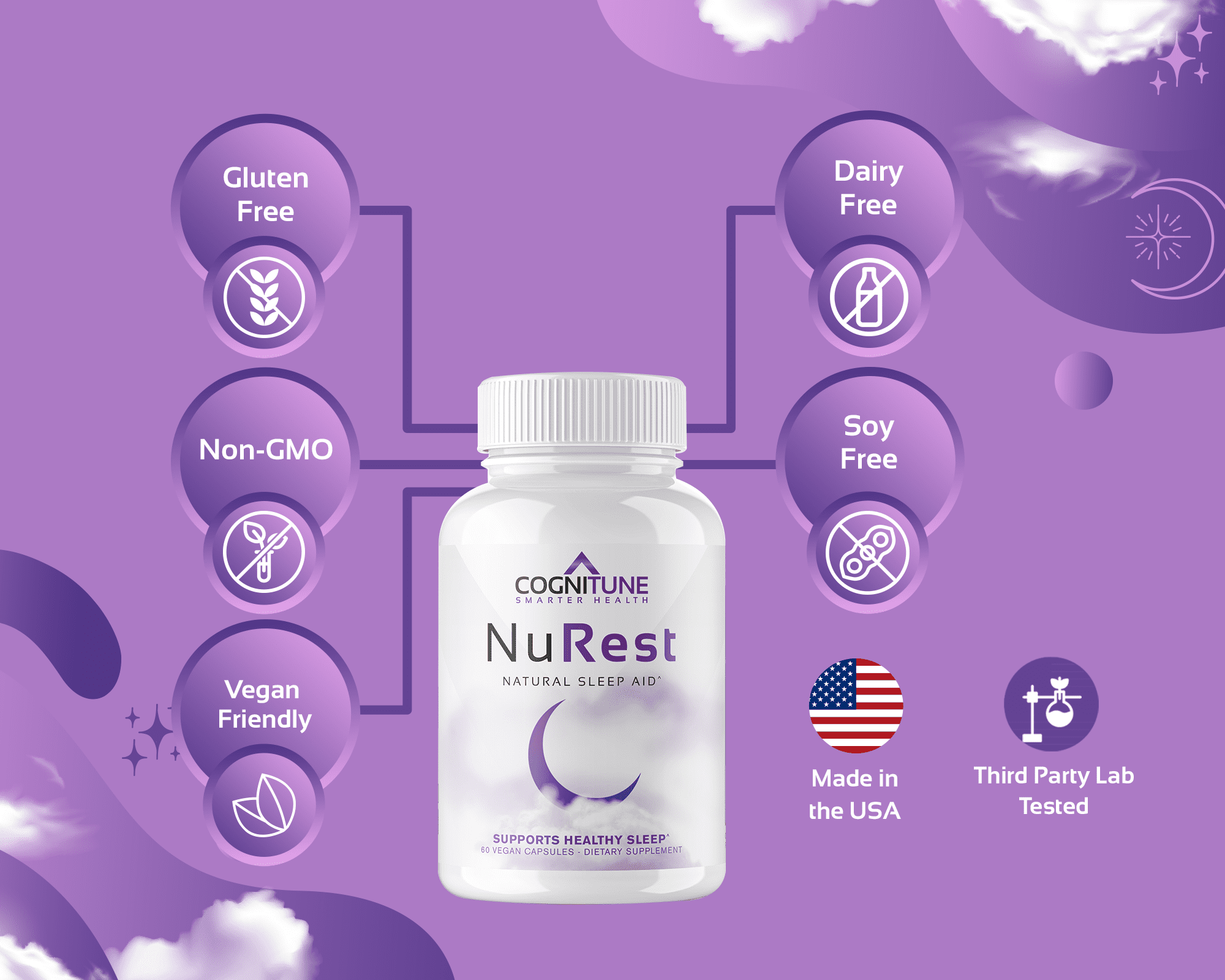 Cognitune NuRest - Natural Sleep Aid Capsules