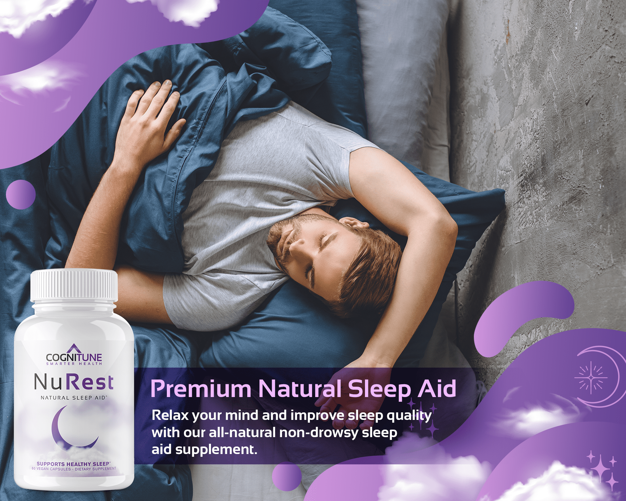 Cognitune NuRest - Natural Sleep Aid Capsules