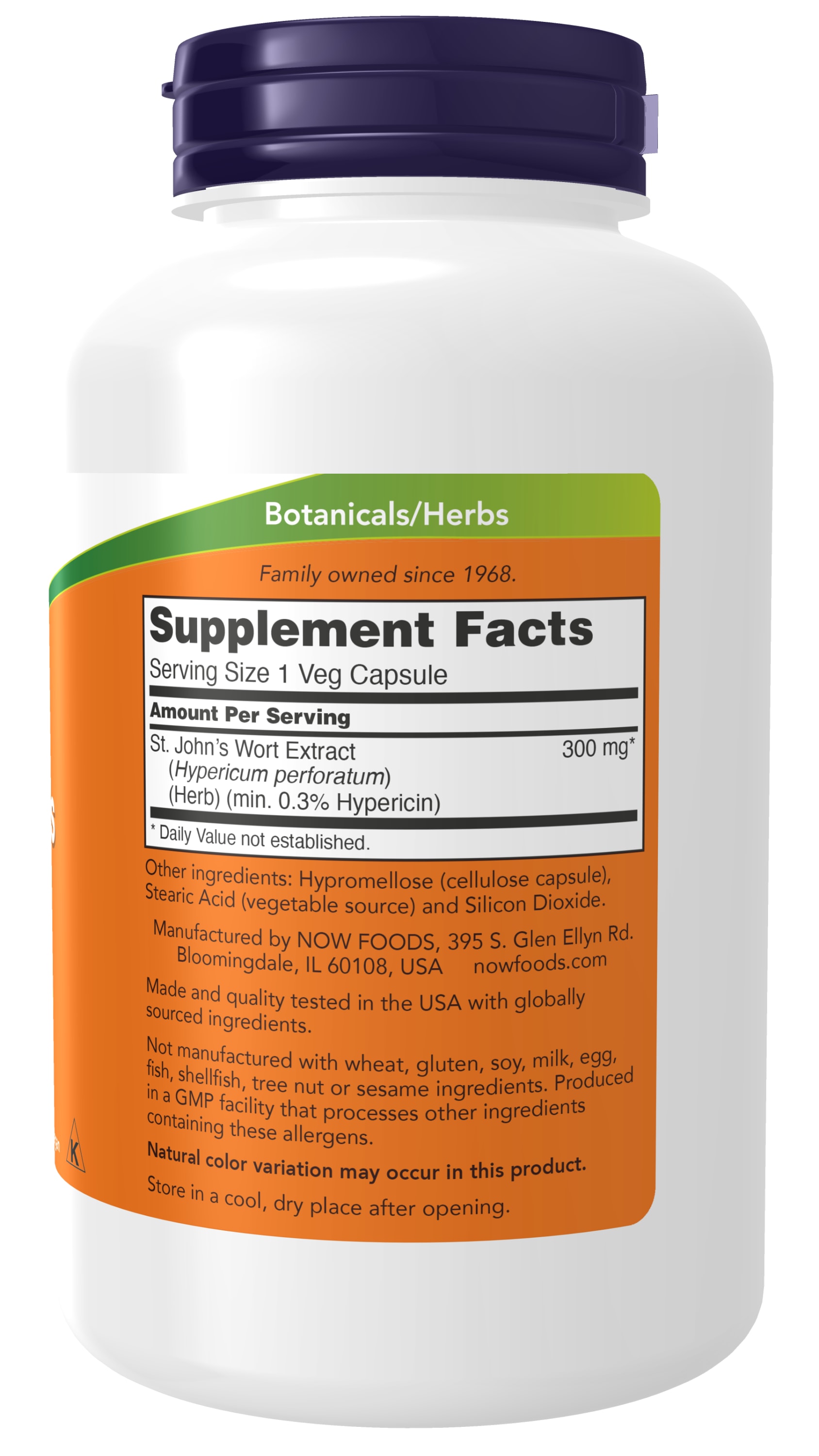 NOW St. John's Wort 300 mg, 250 Veg Capsules