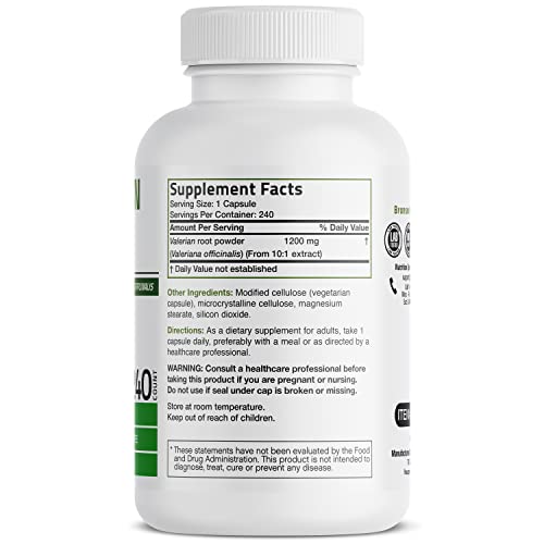 Bronson Valerian Root 1200mg Capsules for Relaxation
