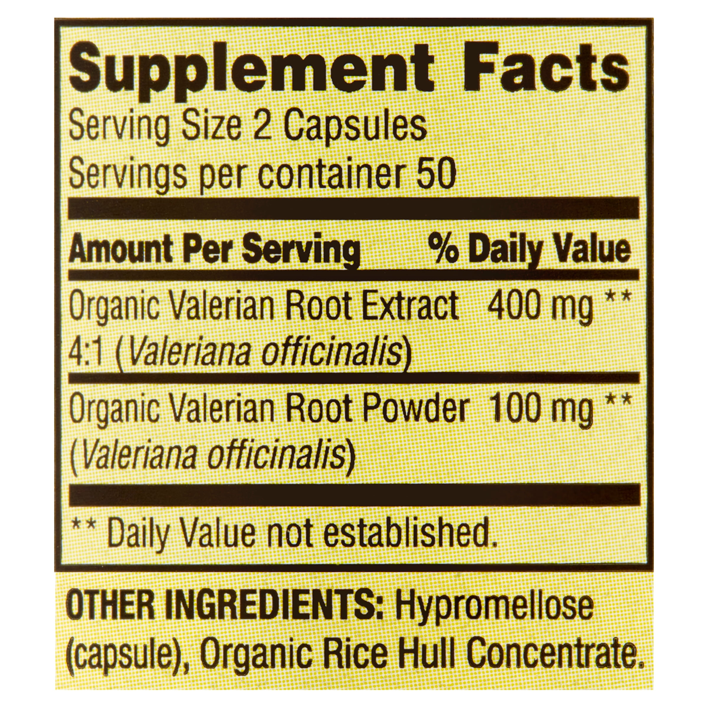 Spring Valley Valerian Root 500 mg Capsules