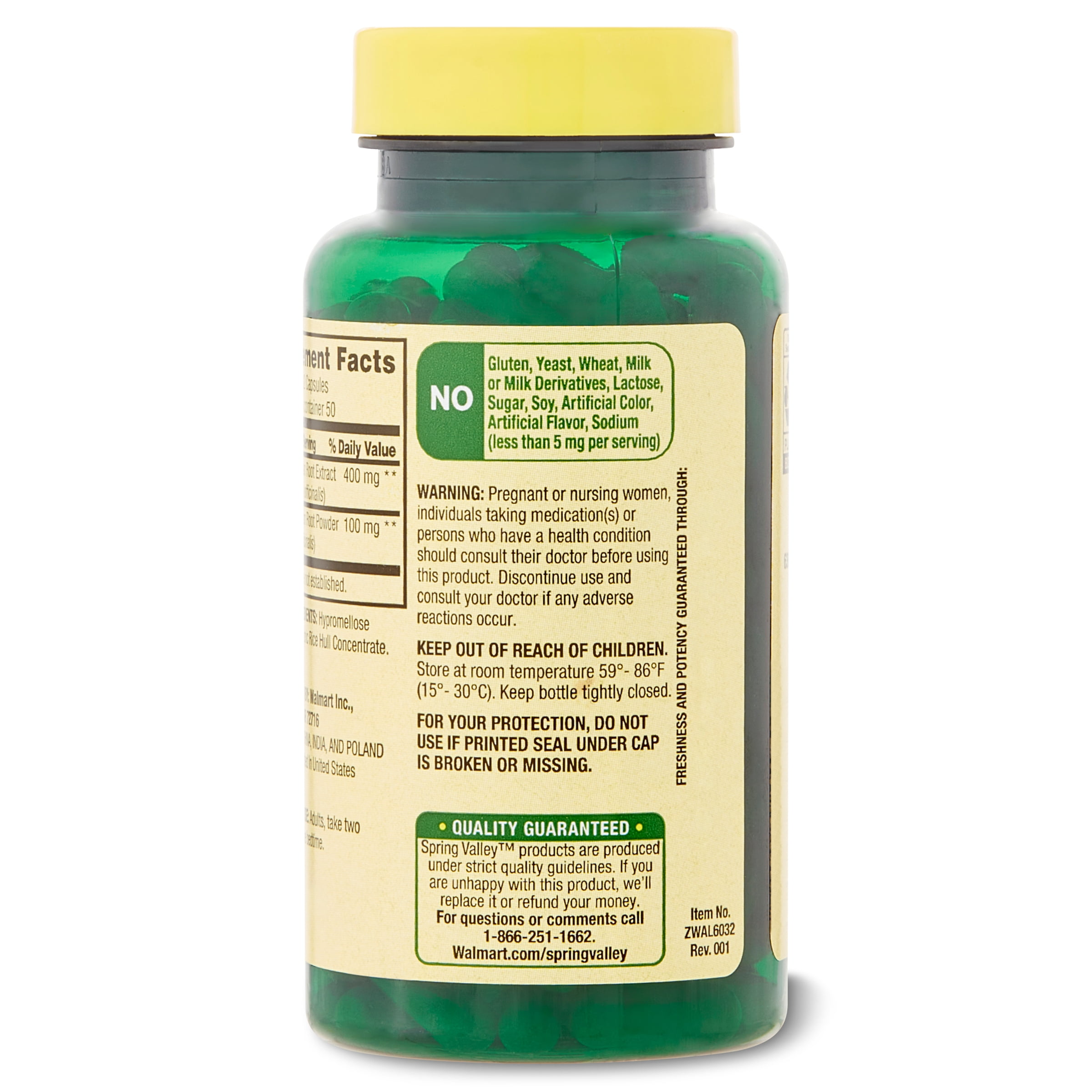 Spring Valley Valerian Root 500 mg Capsules