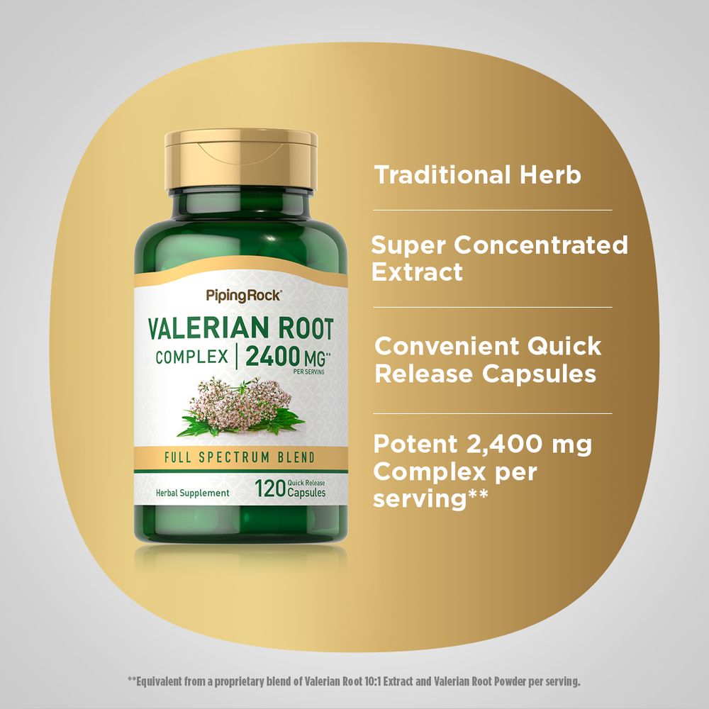 Valerian Root 1,200 mg - 120 Capsules, Non-GMO