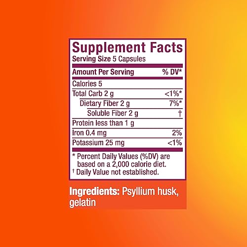 Metamucil Daily Fiber Psyllium Husk Capsules 300 Count