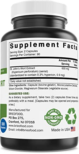 Brieofood St. John's Wort 600 mg - 180 Capsules