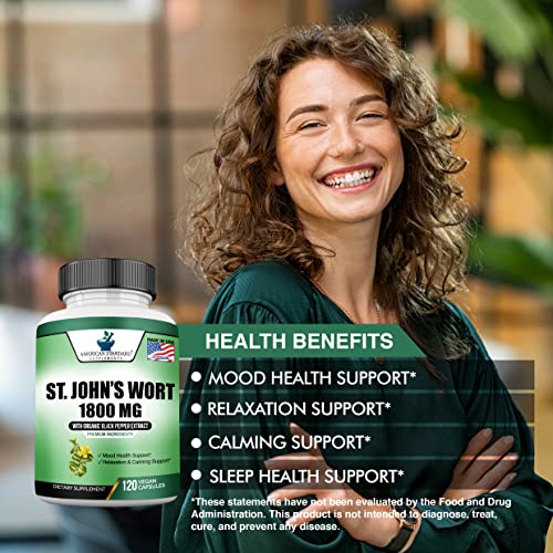 Organic St. John's Wort 1800mg with Black Pepper