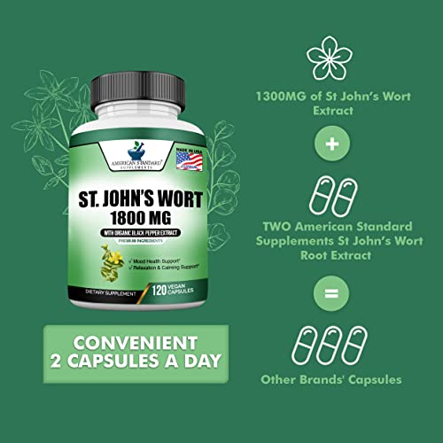 Organic St. John's Wort 1800mg with Black Pepper
