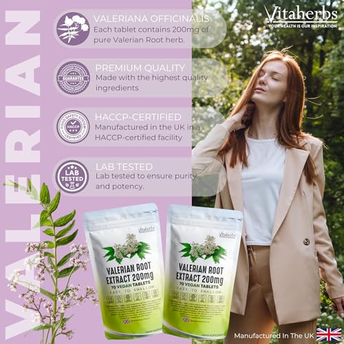 Vitaherbs Valerian Root 200mg - 70 Vegan Tablets