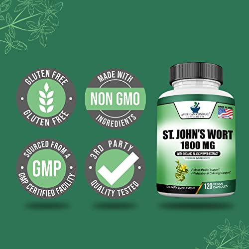 Organic St. John's Wort 1800mg with Black Pepper