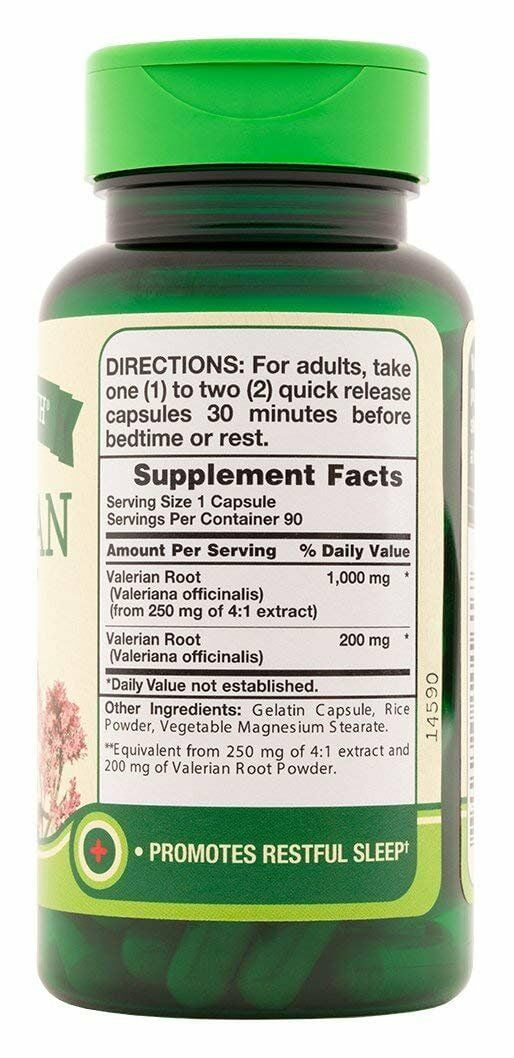 Valerian Root Capsules 2400mg, 90 Count