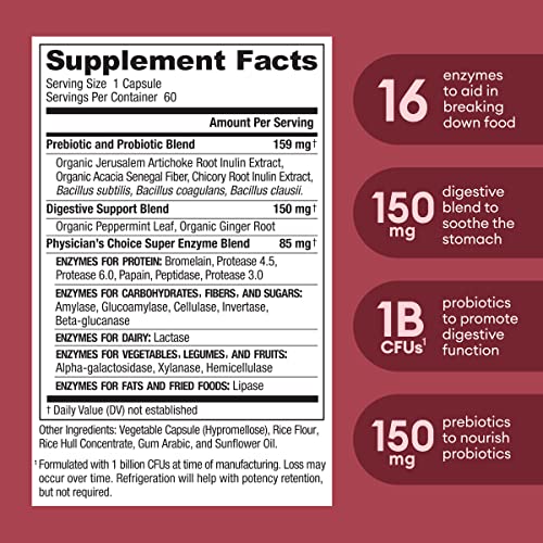 Physician's CHOICE Digestive Enzymes with Probiotics