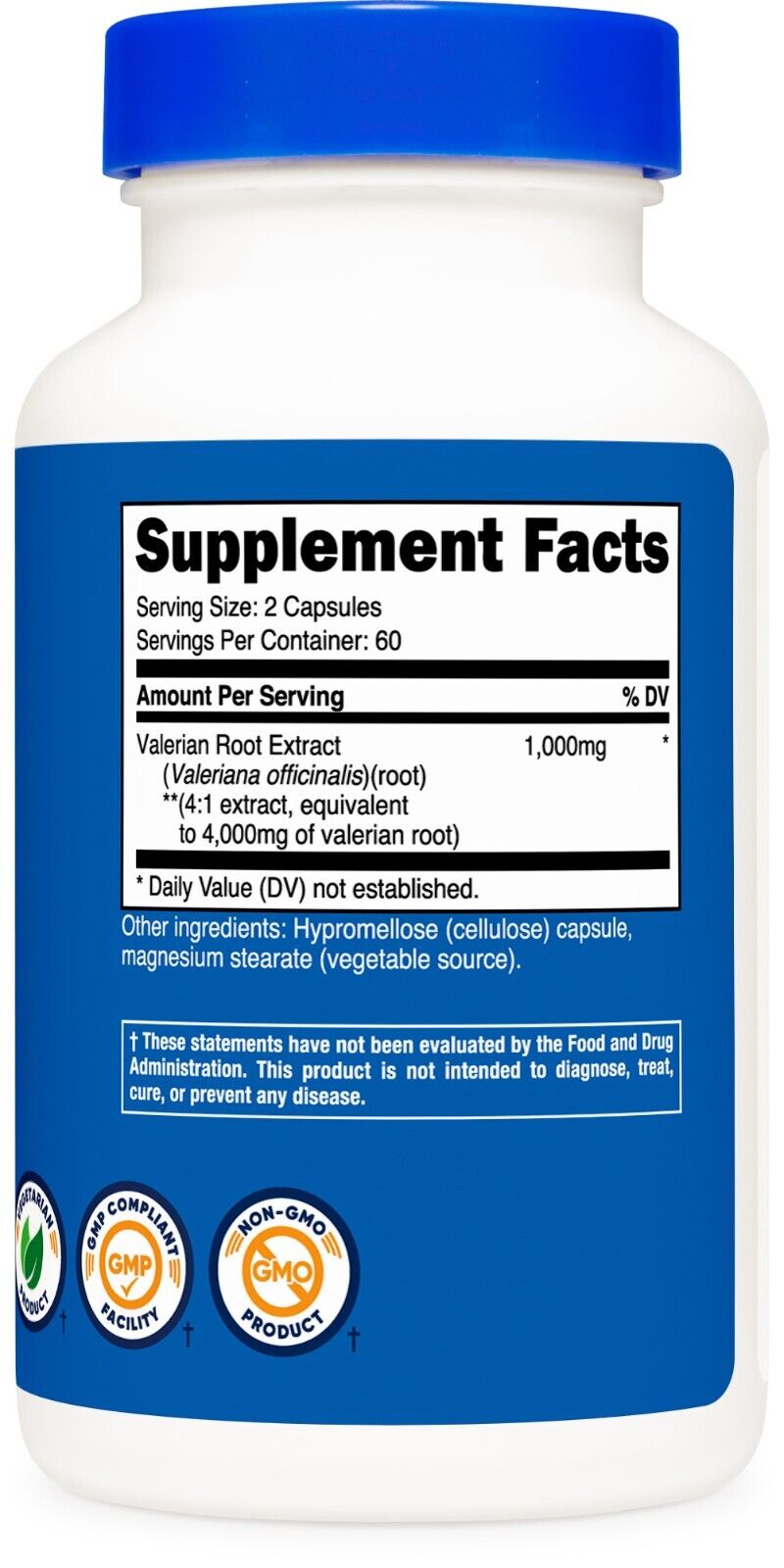 Nutricost Valerian Root Capsules 1000mg, 120 Count