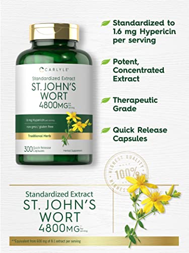Carlyle St John's Wort Capsules 4800mg, 300 Count